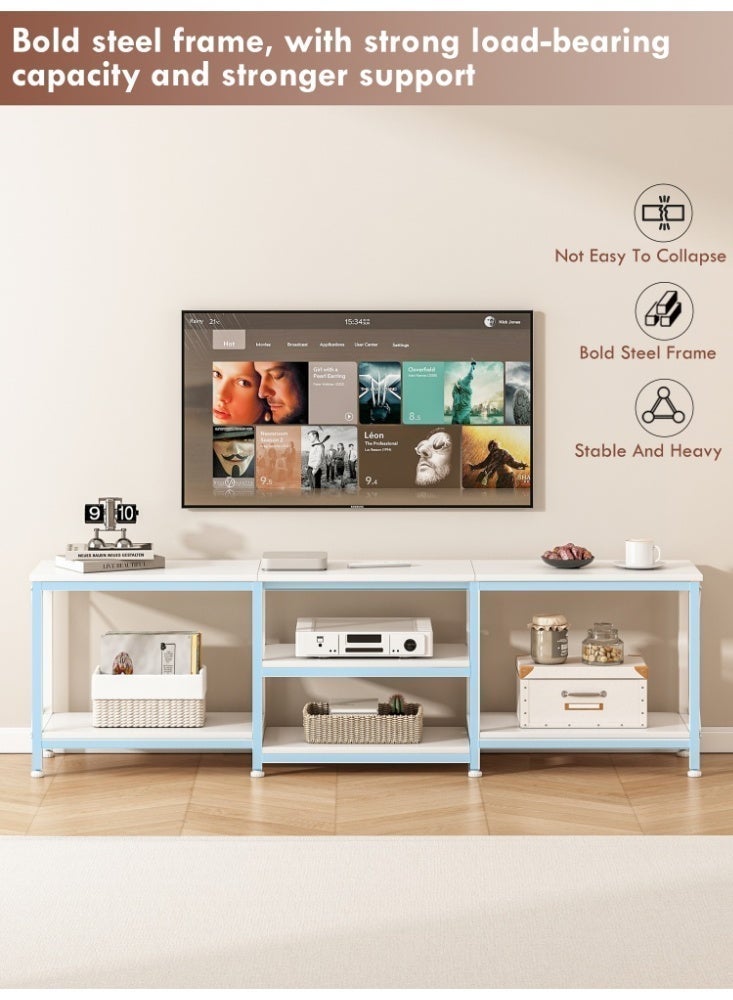 Zanotta 180*40*60cm TV Table TV Stand Table For TV Up To 75 Inch Storage Shelves Entertainment Center and TV Console Table for Home Living Room White - Image 5